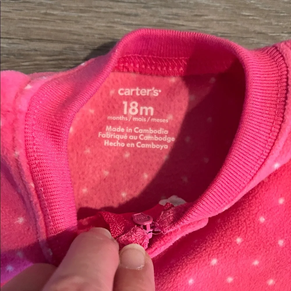 Kids and Carters Pink and Navy Kids One Piece pajama Set‎ x 3